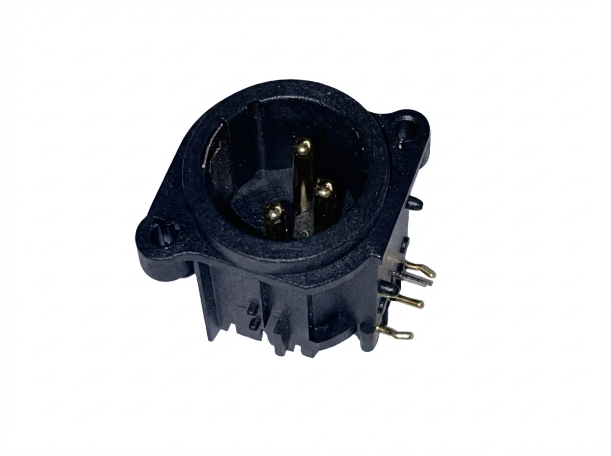 AC3MBH-AU-PRE - XLR Einbaustecker 3-pol Male vergoldet - Panel-Mount